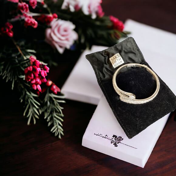 Dextera Rhodium-Plated & Swarovski Crystal Cuff Bangle Bracelet, SAKS FIFTH AVE - Picture 11 of 11